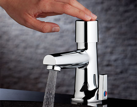 Chicago Faucets 3500 Series metering restroom faucet with user temperature control