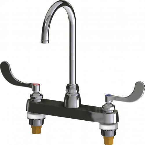 Deck-mounted manual faucet with 8