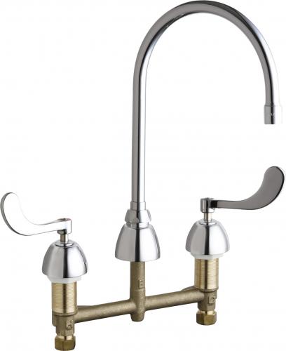 Deck-mounted manual faucet with 8